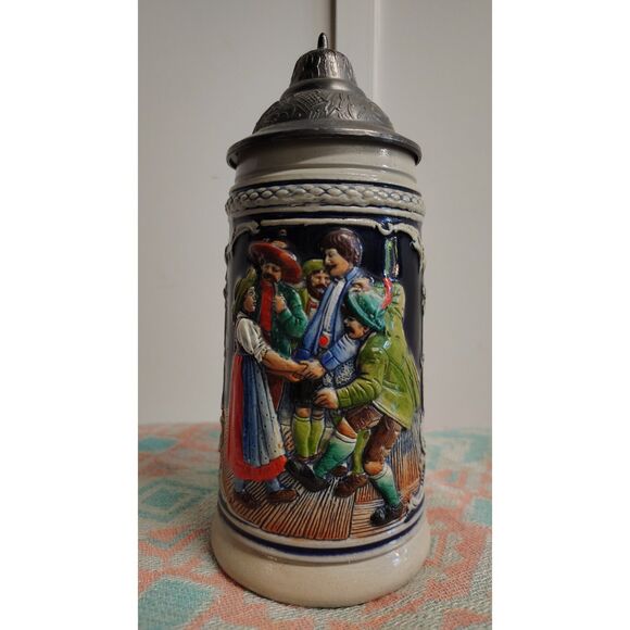 Vintage TheWalt Original 1894 Ein Frolich Herz Heilt Allen Schmerz Beer Stein - Picture 1 of 9